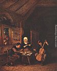 Adriaen Van Ostade Famous Paintings - Village Musicians